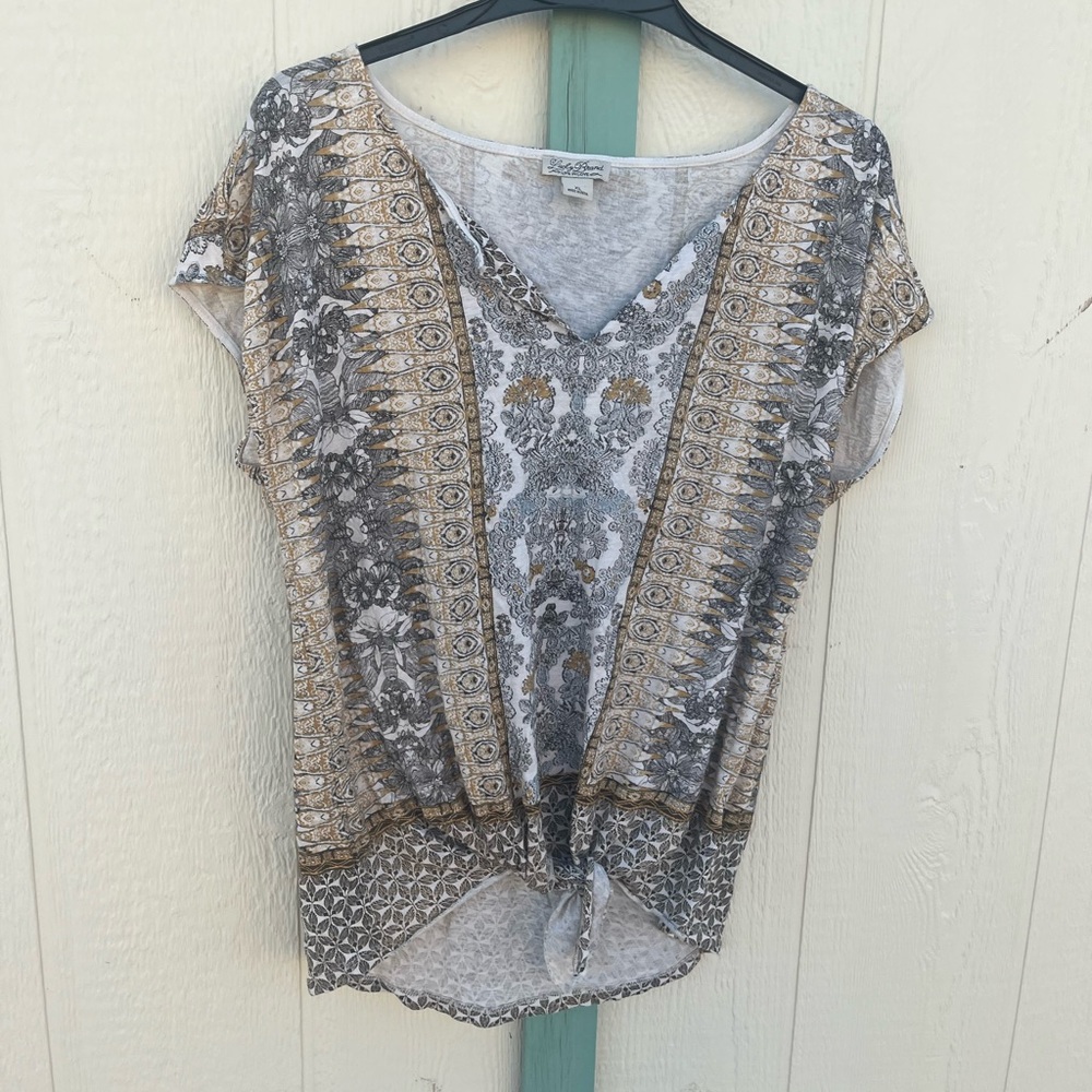 Lucky Brand boho tie-front top